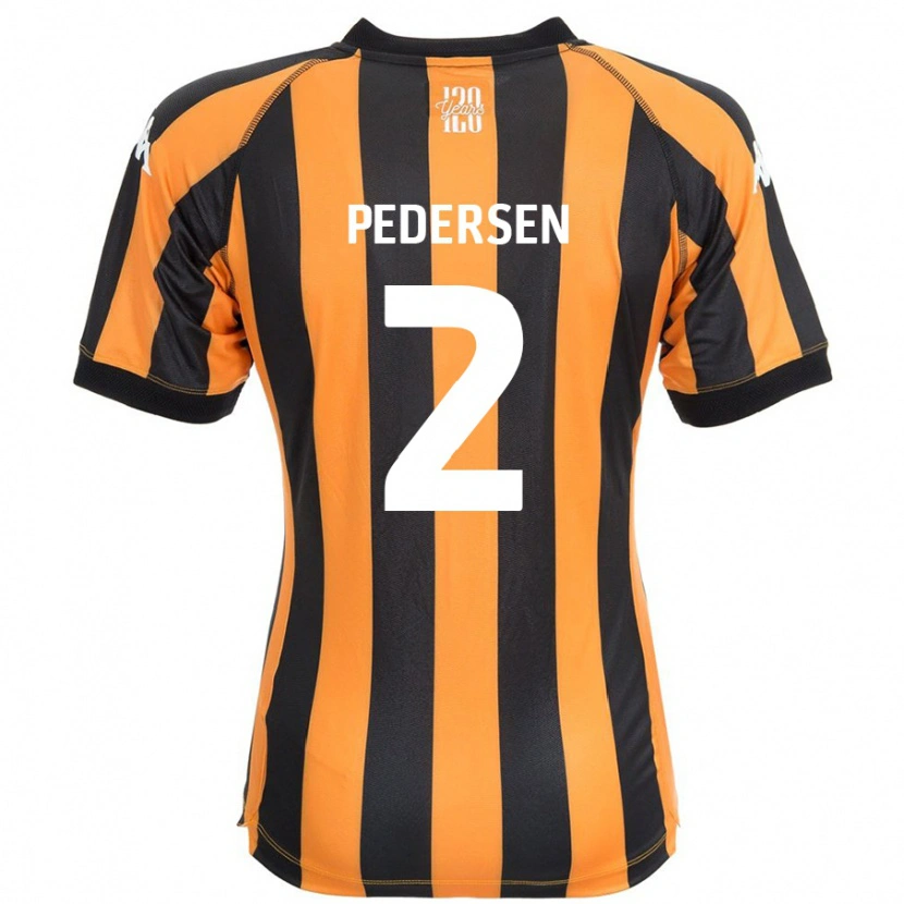 Danxen Kinder Eden Pedersen #2 Schwarz Bernstein Heimtrikot Trikot 2024/25 T-Shirt