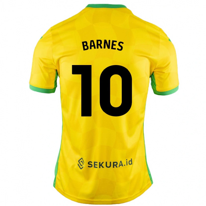 Danxen Kinder Ashley Barnes #10 Gelb Grün Heimtrikot Trikot 2024/25 T-Shirt