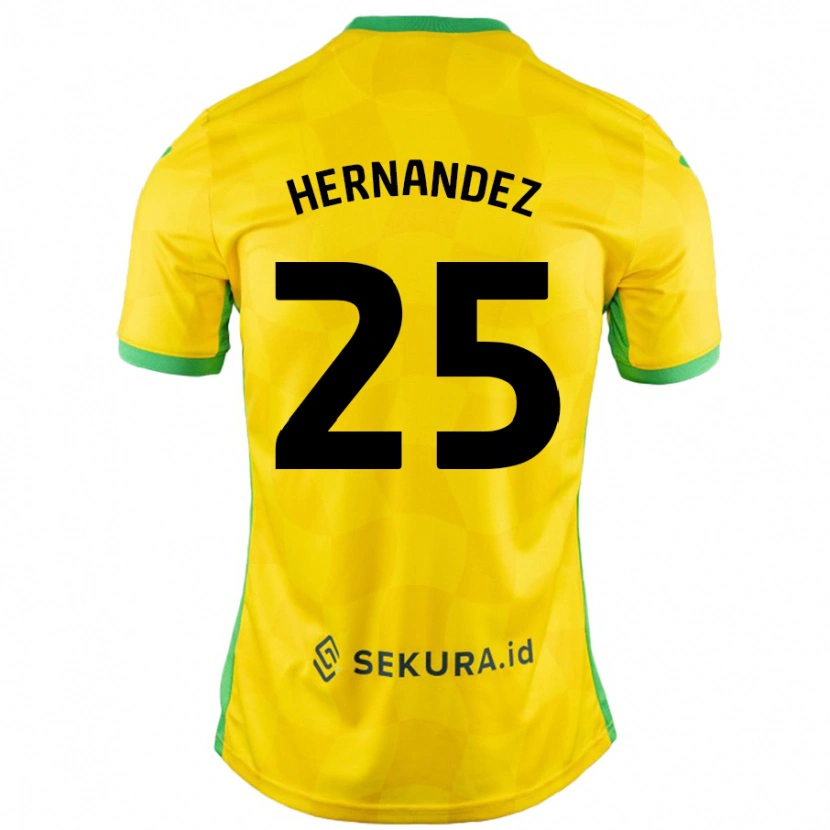 Danxen Kinder Onel Hernández #25 Gelb Grün Heimtrikot Trikot 2024/25 T-Shirt