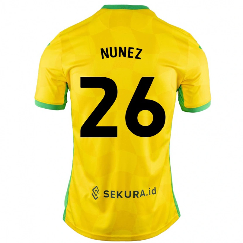 Danxen Kinder Marcelino Núñez #26 Gelb Grün Heimtrikot Trikot 2024/25 T-Shirt