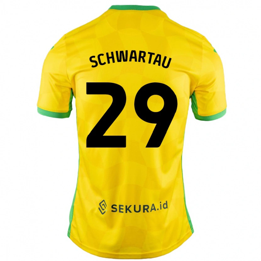 Danxen Kinder Oscar Schwartau #29 Gelb Grün Heimtrikot Trikot 2024/25 T-Shirt