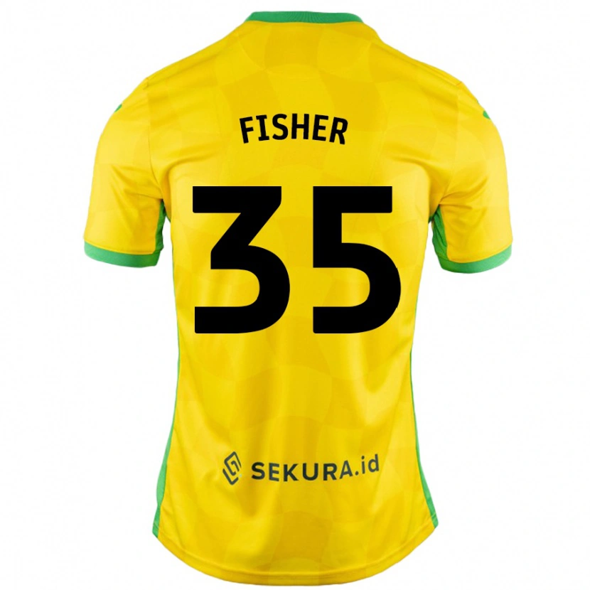 Danxen Kinder Kellen Fisher #35 Gelb Grün Heimtrikot Trikot 2024/25 T-Shirt