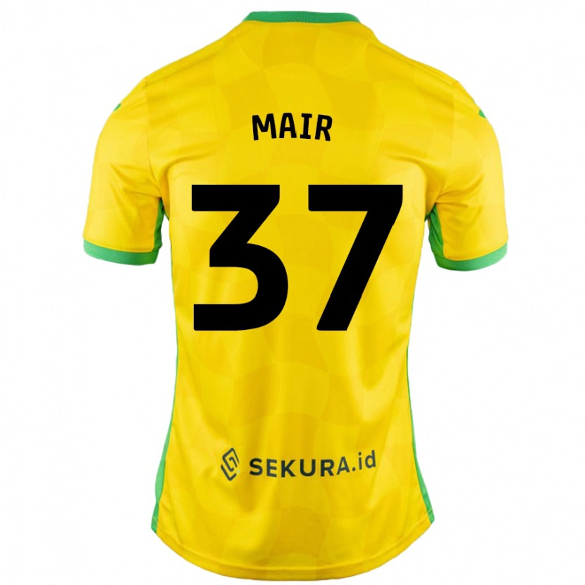 Danxen Kinder Archie Mair #37 Gelb Grün Heimtrikot Trikot 2024/25 T-Shirt