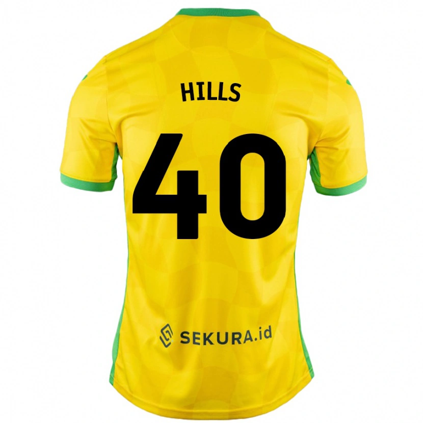 Danxen Kinder Brad Hills #40 Gelb Grün Heimtrikot Trikot 2024/25 T-Shirt