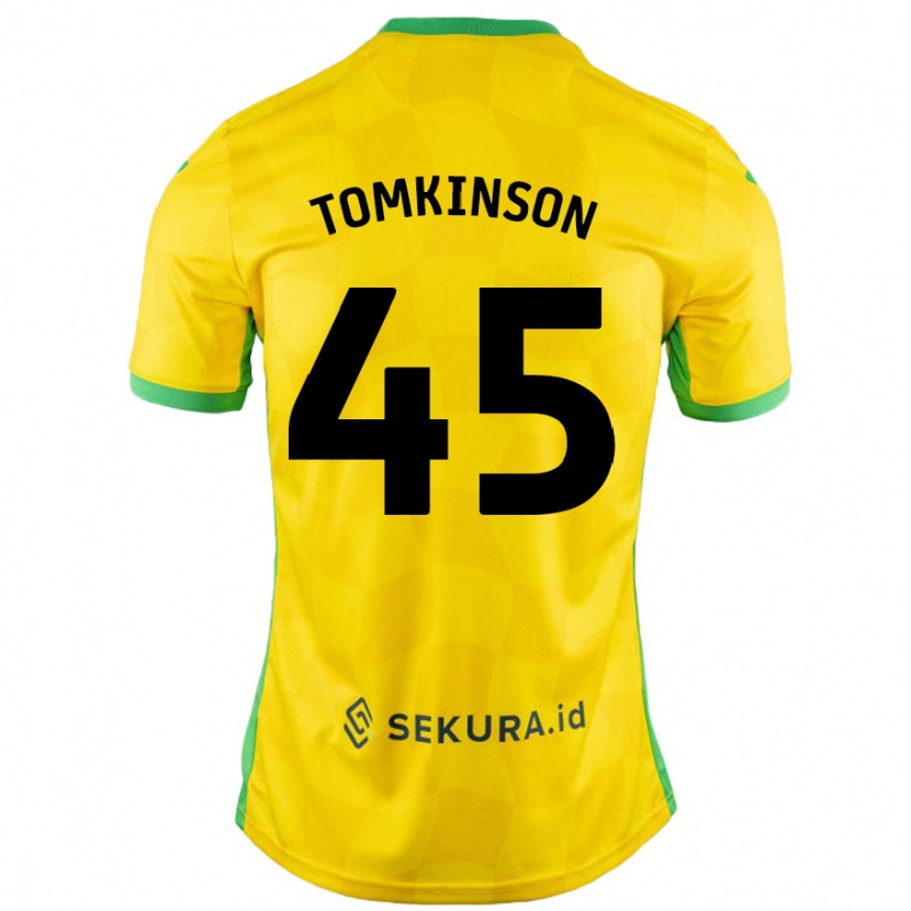 Danxen Kinder Jonathan Tomkinson #45 Gelb Grün Heimtrikot Trikot 2024/25 T-Shirt
