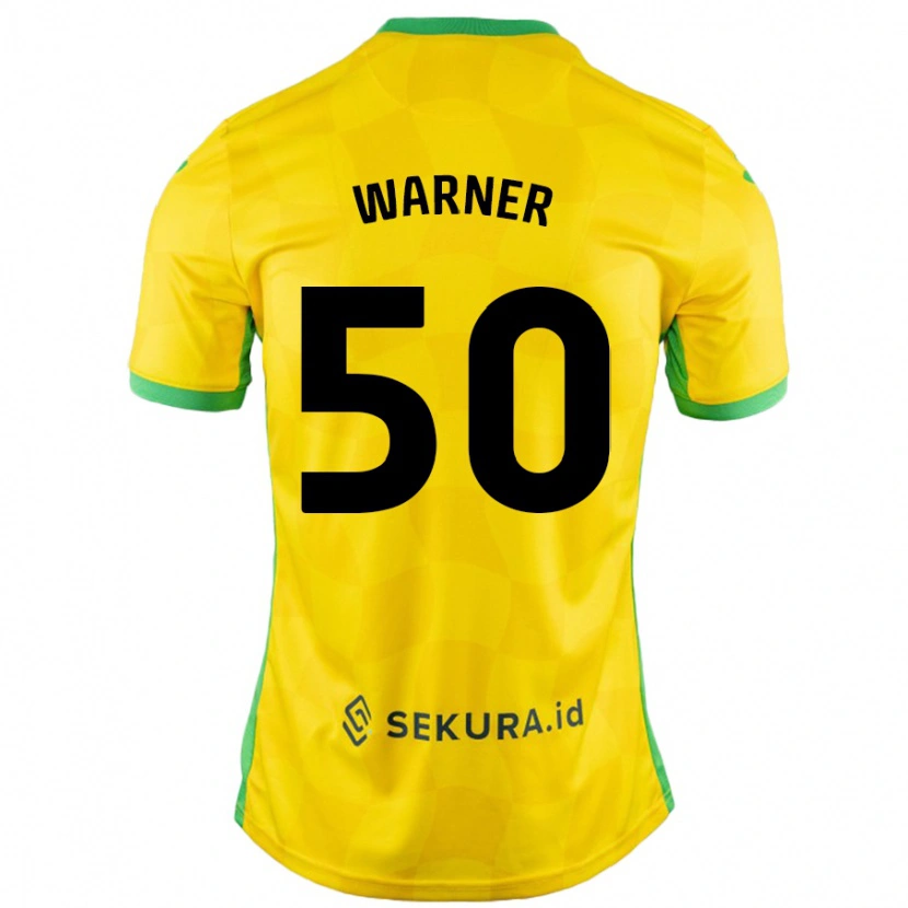 Danxen Kinder Jaden Warner #50 Gelb Grün Heimtrikot Trikot 2024/25 T-Shirt