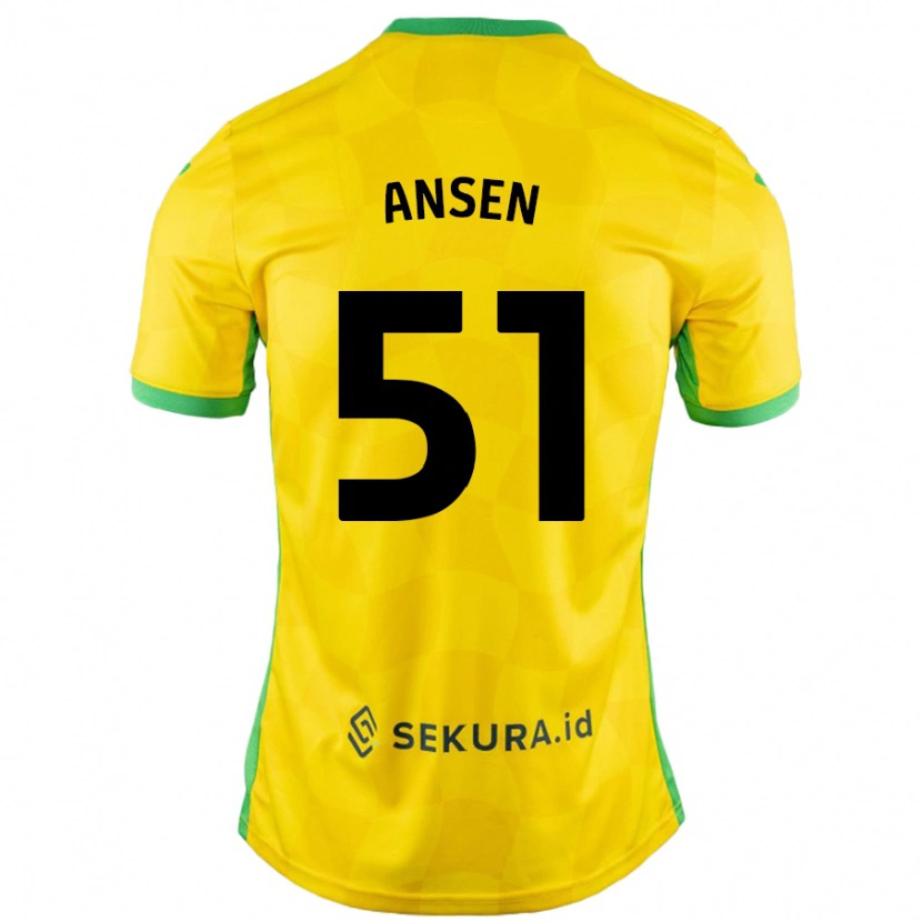 Danxen Kinder Caleb Ansen #51 Gelb Grün Heimtrikot Trikot 2024/25 T-Shirt
