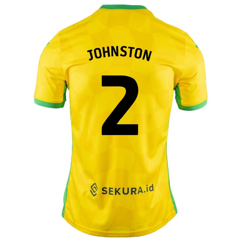 Danxen Kinder Chardonnay Johnston #2 Gelb Grün Heimtrikot Trikot 2024/25 T-Shirt