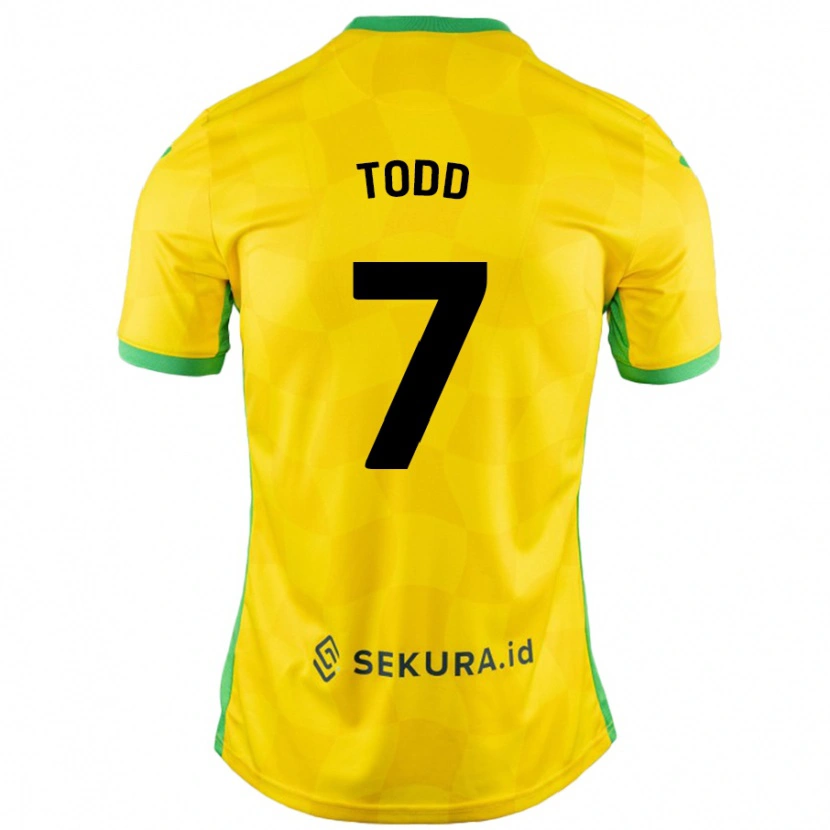 Danxen Kinder Megan Todd #7 Gelb Grün Heimtrikot Trikot 2024/25 T-Shirt