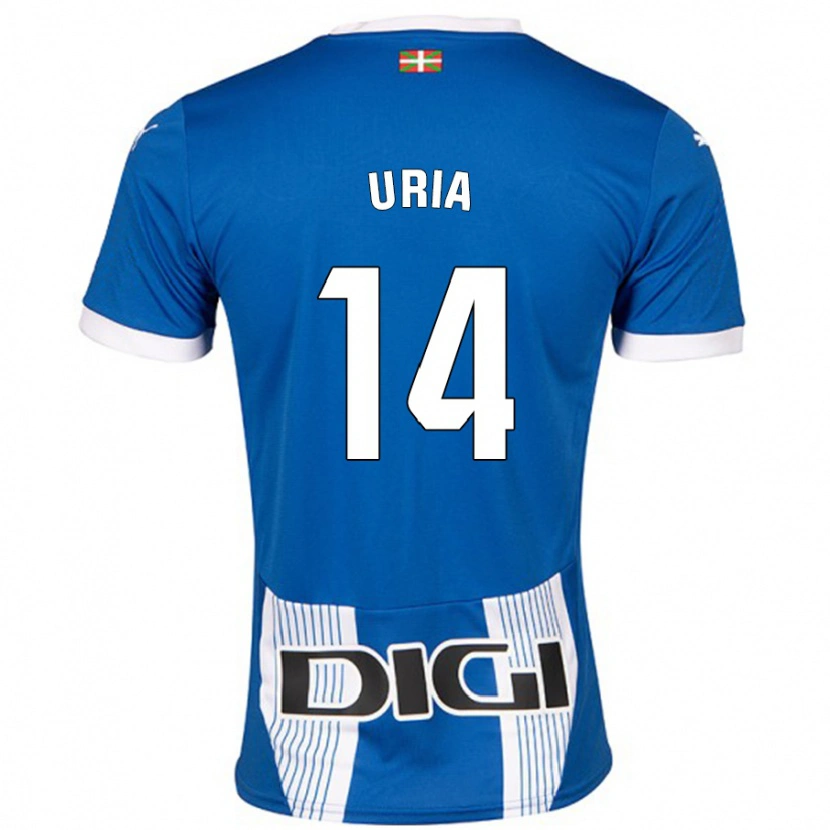 Danxen Kinder Iker Uria #14 Blau Heimtrikot Trikot 2024/25 T-Shirt