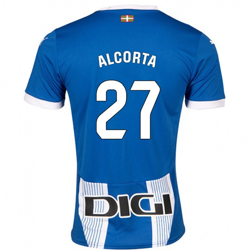 Danxen Kinder Alaitz Alcorta #27 Blau Heimtrikot Trikot 2024/25 T-Shirt