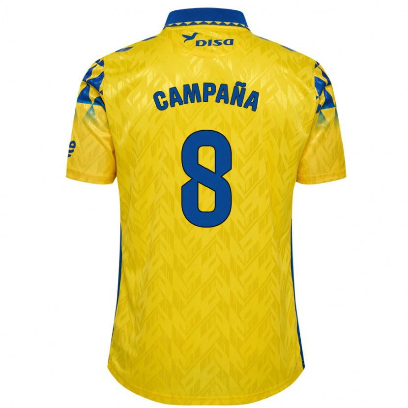 Danxen Kinder José Campaña #8 Gelb Blau Heimtrikot Trikot 2024/25 T-Shirt
