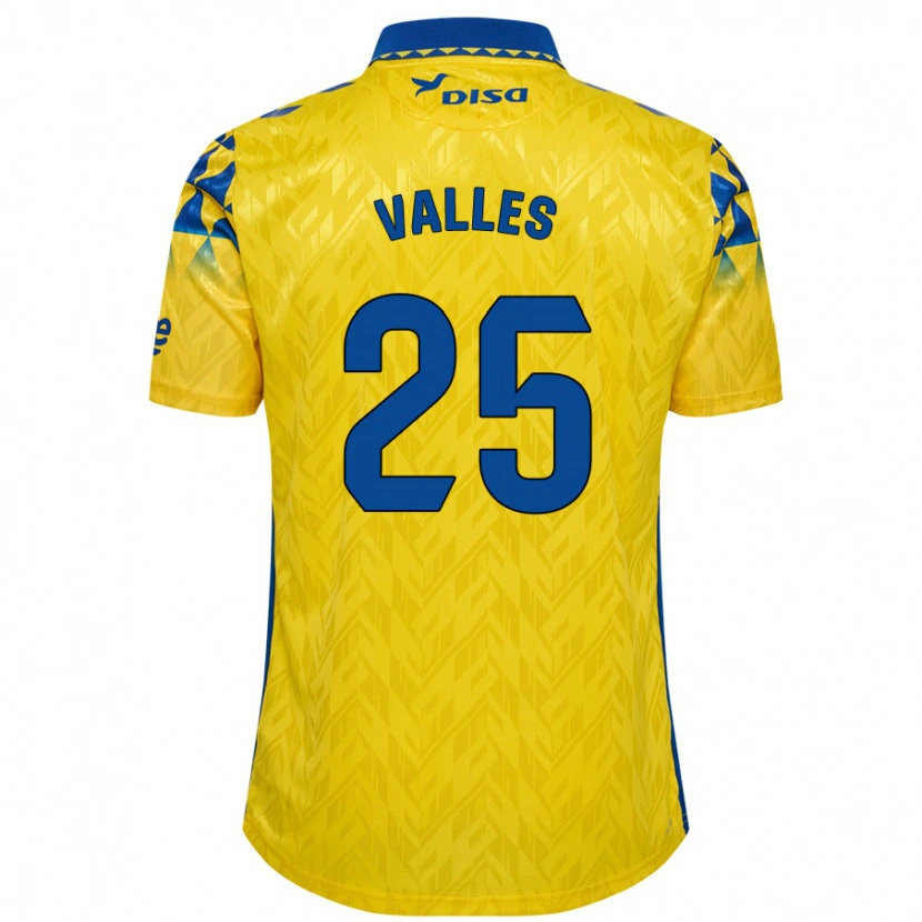 Danxen Kinder Álvaro Valles #25 Gelb Blau Heimtrikot Trikot 2024/25 T-Shirt