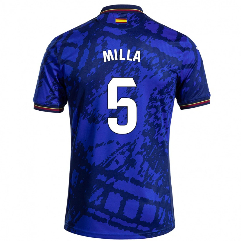 Danxen Kinder Luis Milla #5 Dunkleres Blau Heimtrikot Trikot 2024/25 T-Shirt