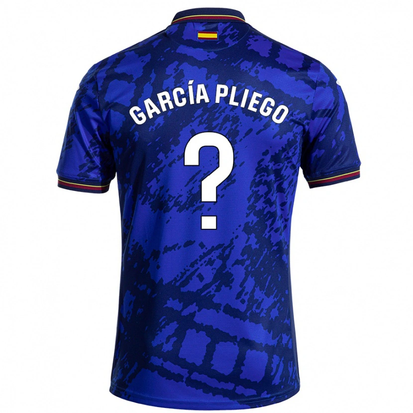 Danxen Kinder Hugo García Pliego #0 Dunkleres Blau Heimtrikot Trikot 2024/25 T-Shirt