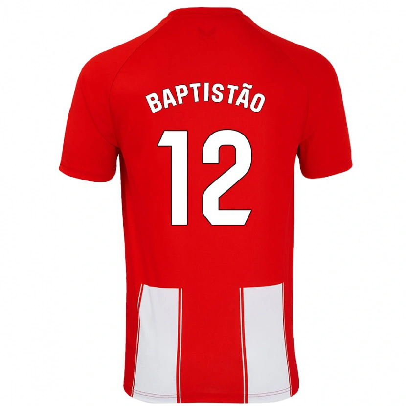 Danxen Kinder Léo Baptistão #12 Rot Weiß Heimtrikot Trikot 2024/25 T-Shirt