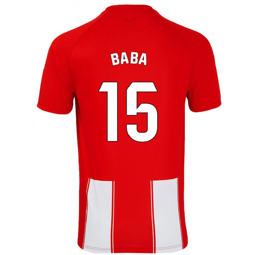 Danxen Kinder Iddrisu Baba #15 Rot Weiß Heimtrikot Trikot 2024/25 T-Shirt
