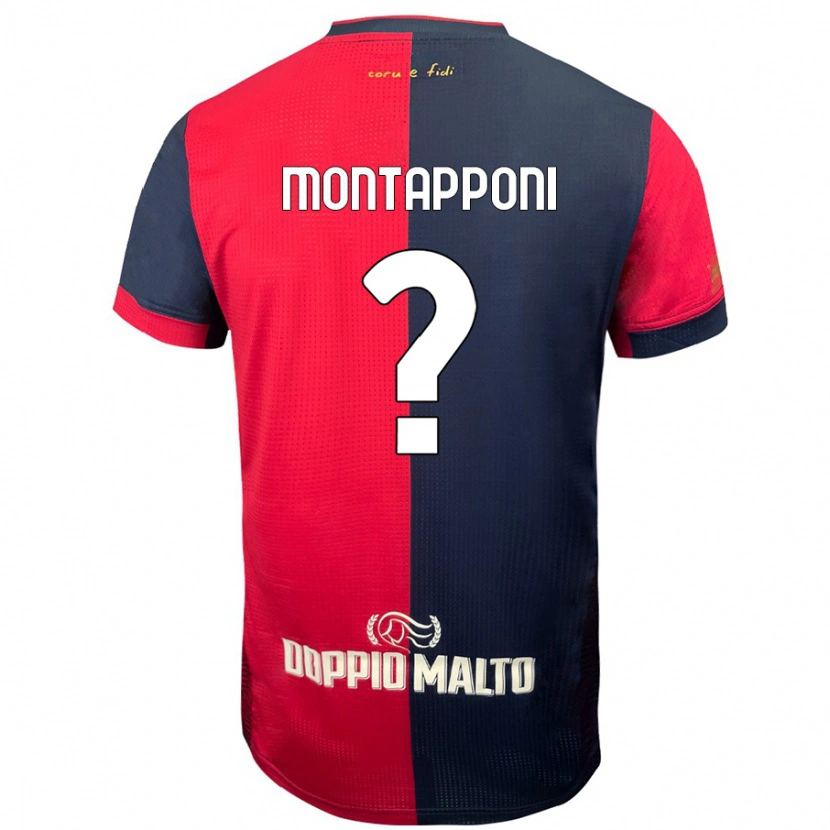 Danxen Kinder Leonardo Montapponi #0 Rot Dunkleres Blau Heimtrikot Trikot 2024/25 T-Shirt