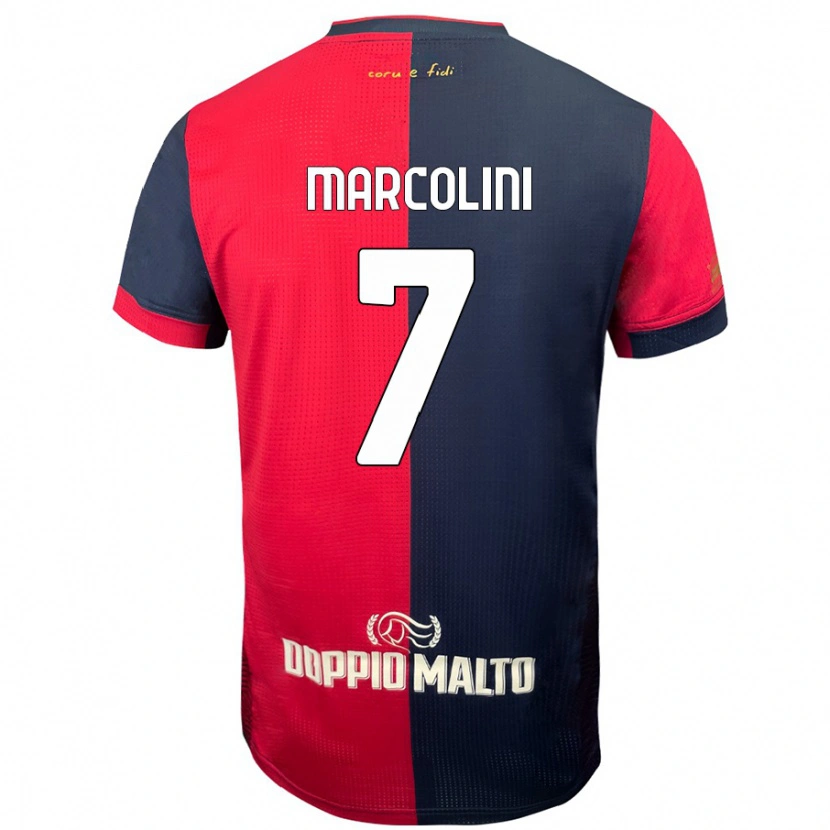 Danxen Kinder Diego Marcolini #7 Rot Dunkleres Blau Heimtrikot Trikot 2024/25 T-Shirt