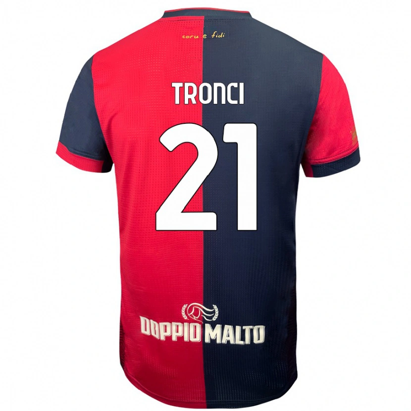 Danxen Kinder Luca Tronci #21 Rot Dunkleres Blau Heimtrikot Trikot 2024/25 T-Shirt