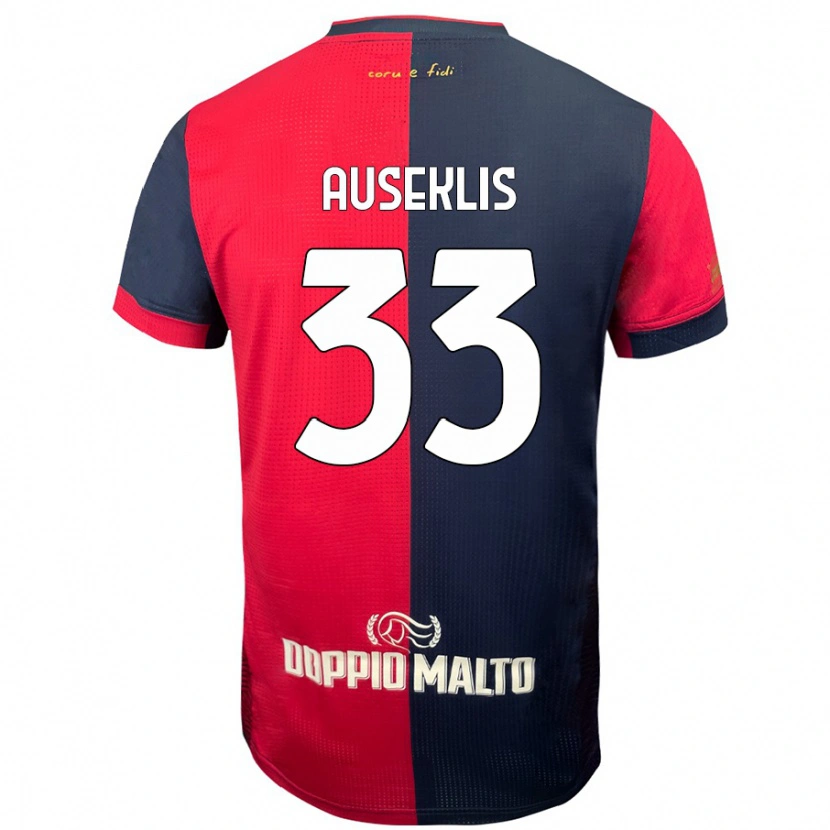 Danxen Kinder Henrijs Auseklis #33 Rot Dunkleres Blau Heimtrikot Trikot 2024/25 T-Shirt