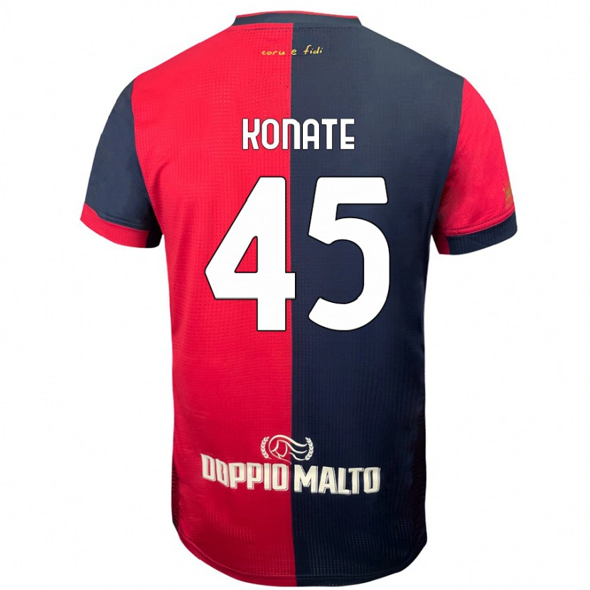 Danxen Kinder Ismael Konate #45 Rot Dunkleres Blau Heimtrikot Trikot 2024/25 T-Shirt