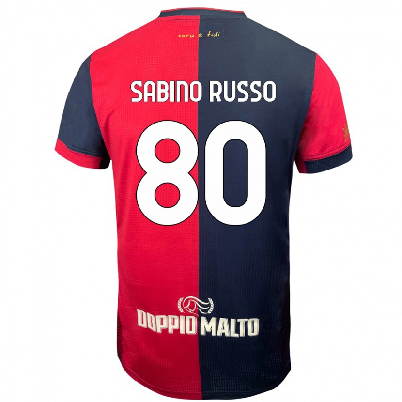 Danxen Kinder Alessandro Sabino Russo #80 Rot Dunkleres Blau Heimtrikot Trikot 2024/25 T-Shirt