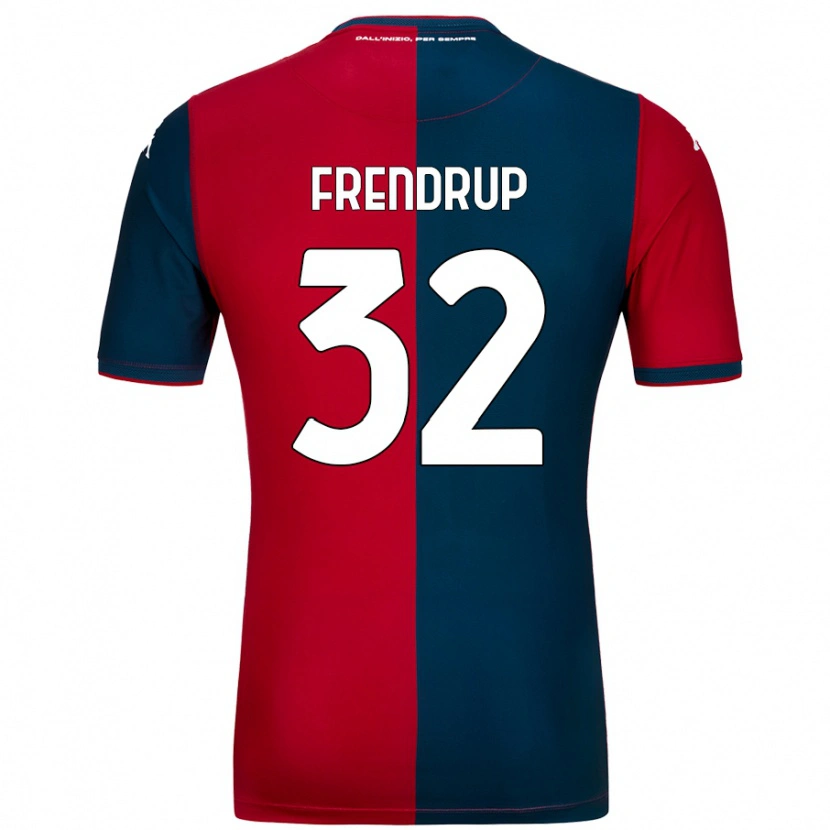Danxen Kinder Morten Frendrup #32 Rot Dunkelblau Heimtrikot Trikot 2024/25 T-Shirt