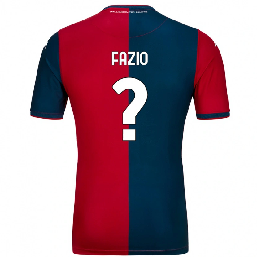 Danxen Kinder Lorenzo Fazio #0 Rot Dunkelblau Heimtrikot Trikot 2024/25 T-Shirt