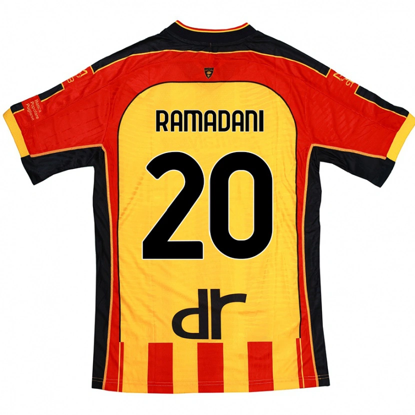 Danxen Kinder Ylber Ramadani #20 Gelb Rot Heimtrikot Trikot 2024/25 T-Shirt
