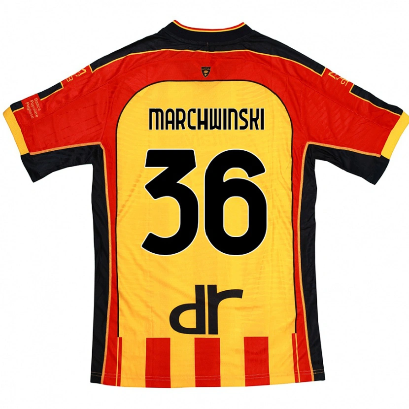 Danxen Kinder Filip Marchwinski #36 Gelb Rot Heimtrikot Trikot 2024/25 T-Shirt