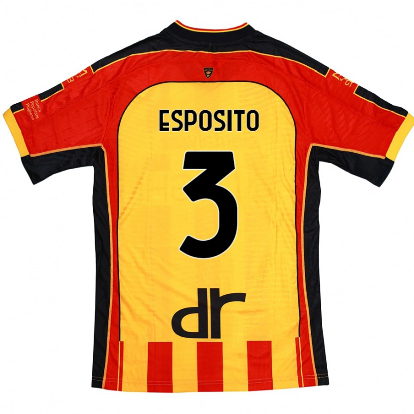Danxen Kinder Sebastian Esposito #3 Gelb Rot Heimtrikot Trikot 2024/25 T-Shirt
