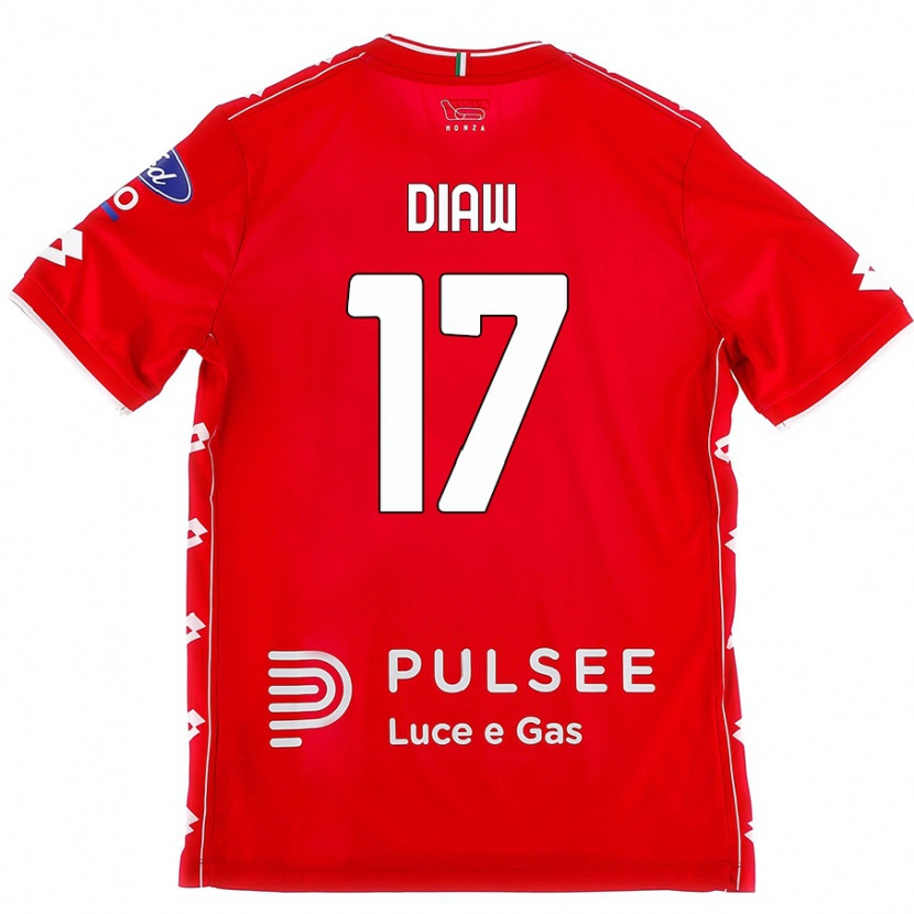 Danxen Kinder Davide Diaw #17 Rot Weiß Heimtrikot Trikot 2024/25 T-Shirt