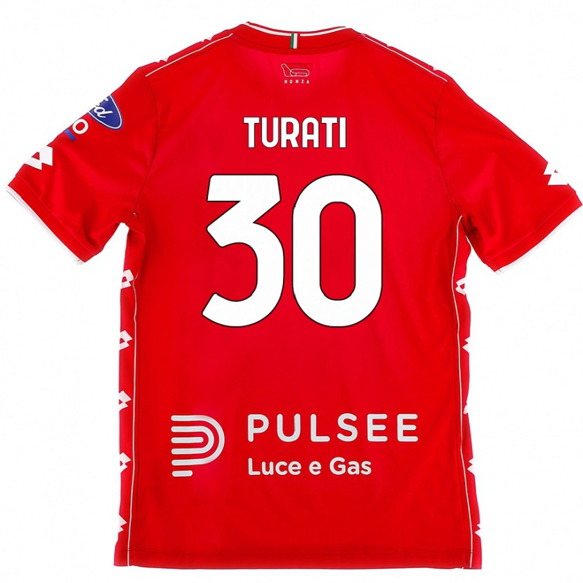 Danxen Kinder Stefano Turati #30 Rot Weiß Heimtrikot Trikot 2024/25 T-Shirt