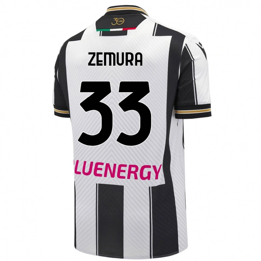Danxen Kinder Jordan Zemura #33 Weiß Schwarz Heimtrikot Trikot 2024/25 T-Shirt