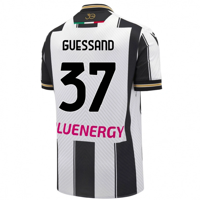 Danxen Kinder Axel Guessand #37 Weiß Schwarz Heimtrikot Trikot 2024/25 T-Shirt