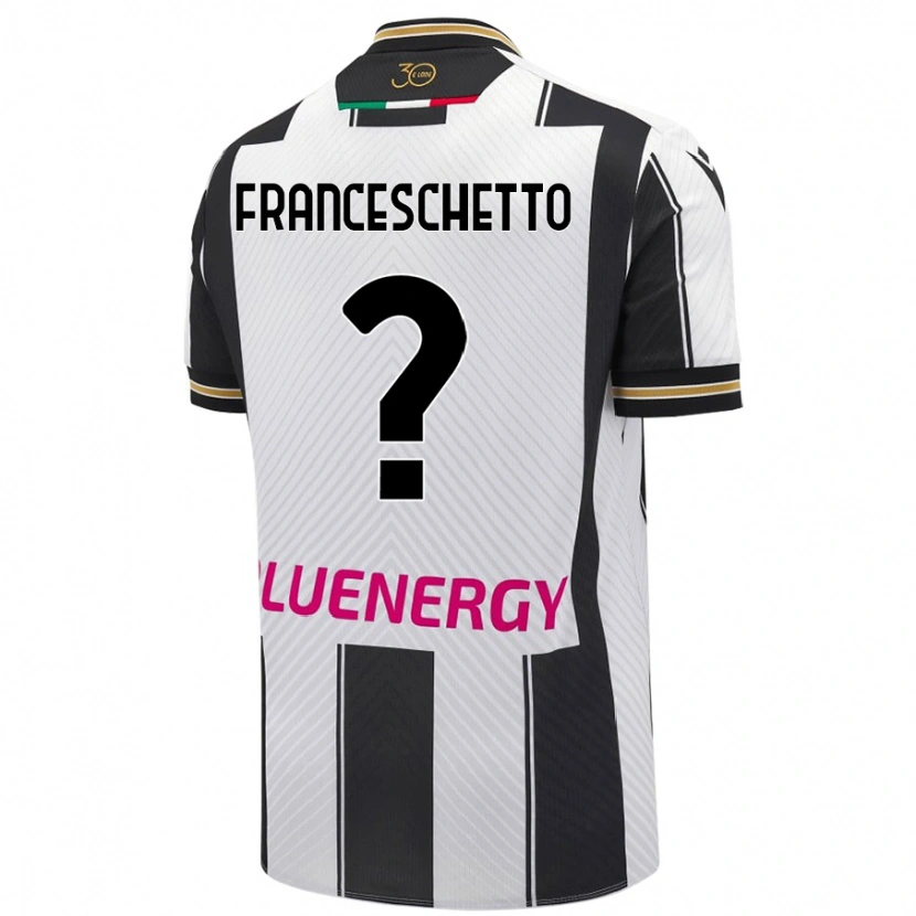 Danxen Kinder Mattia Franceschetto #0 Weiß Schwarz Heimtrikot Trikot 2024/25 T-Shirt