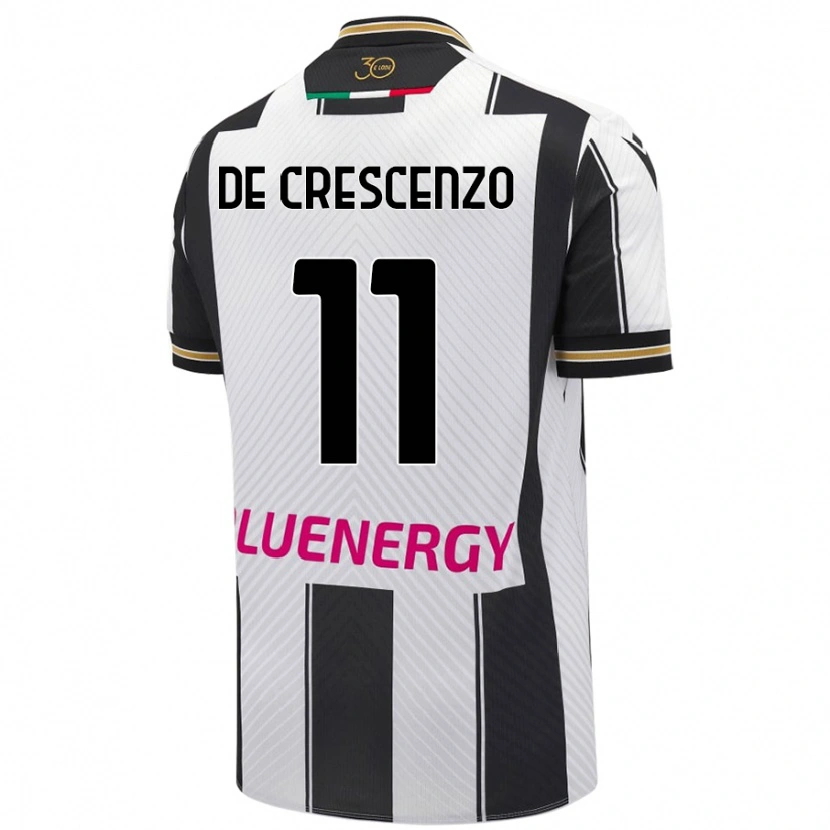 Danxen Kinder Marco De Crescenzo #11 Weiß Schwarz Heimtrikot Trikot 2024/25 T-Shirt