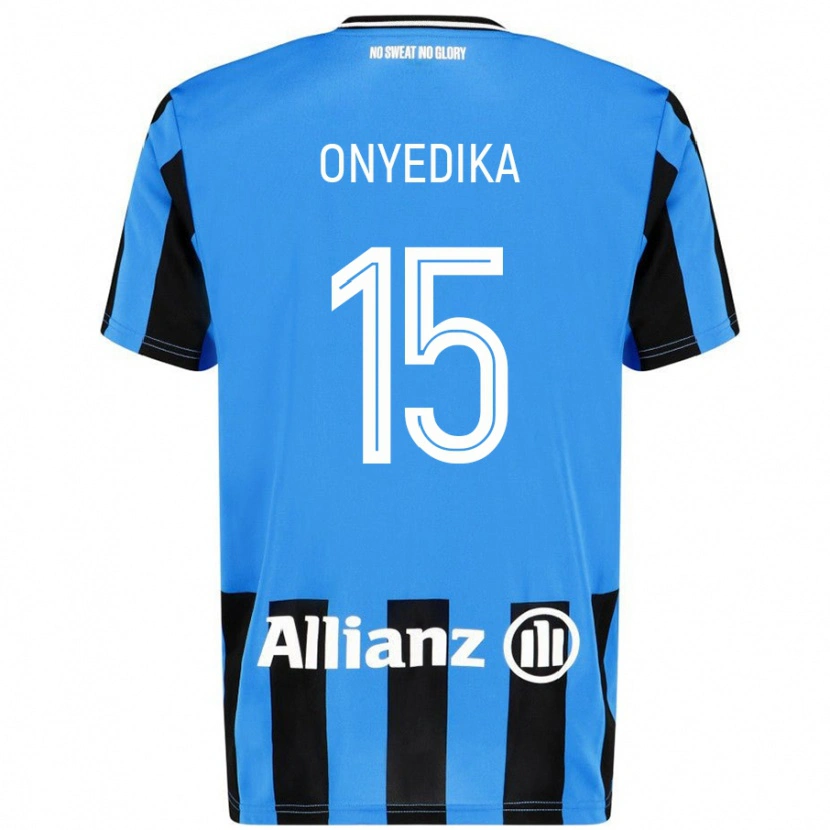 Danxen Kinder Raphael Onyedika #15 Himmelblau Schwarz Heimtrikot Trikot 2024/25 T-Shirt