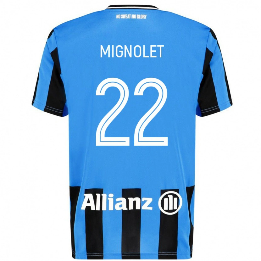 Danxen Kinder Simon Mignolet #22 Himmelblau Schwarz Heimtrikot Trikot 2024/25 T-Shirt