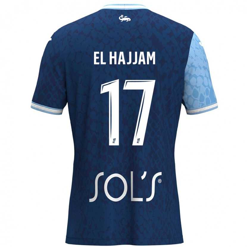 Danxen Kinder Oualid El Hajjam #17 Himmelblau Dunkelblau Heimtrikot Trikot 2024/25 T-Shirt