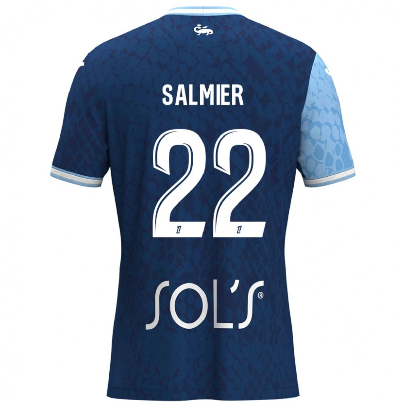 Danxen Kinder Yoann Salmier #22 Himmelblau Dunkelblau Heimtrikot Trikot 2024/25 T-Shirt