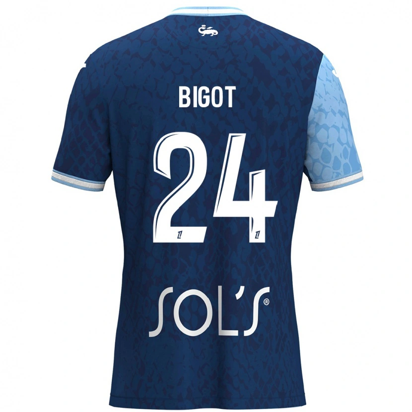 Danxen Kinder Maureen Bigot #24 Himmelblau Dunkelblau Heimtrikot Trikot 2024/25 T-Shirt
