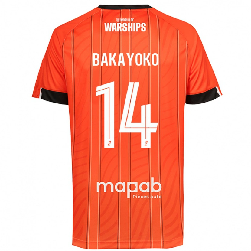 Danxen Kinder Tiemoué Bakayoko #14 Orange Heimtrikot Trikot 2024/25 T-Shirt