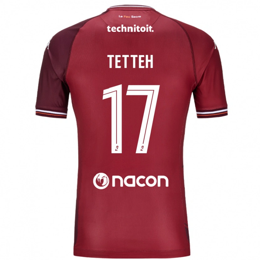 Danxen Kinder Benjamin Tetteh #17 Rot Granata Heimtrikot Trikot 2024/25 T-Shirt