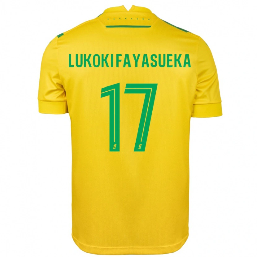 Danxen Kinder Kévin Lukoki Fayasueka #17 Gelb Grün Heimtrikot Trikot 2024/25 T-Shirt