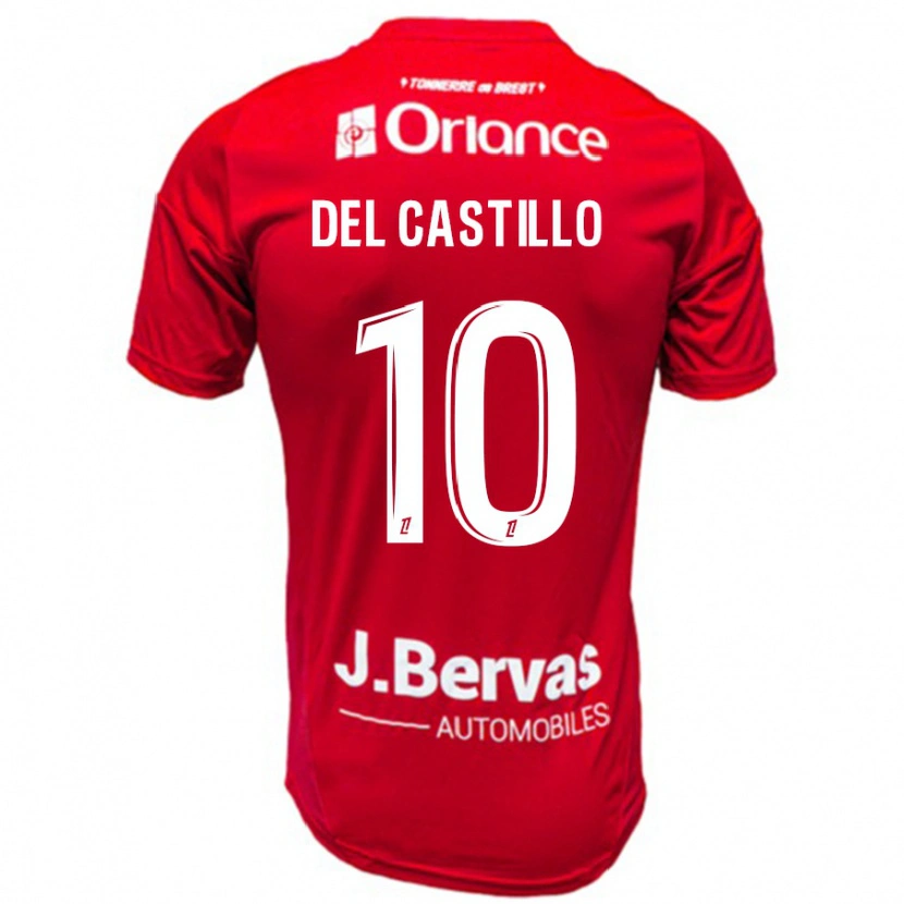 Danxen Kinder Romain Del Castillo #10 Rot Weiß Heimtrikot Trikot 2024/25 T-Shirt