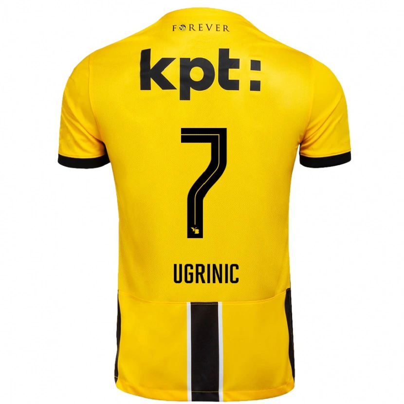 Danxen Kinder Filip Ugrinic #7 Gelb Schwarz Heimtrikot Trikot 2024/25 T-Shirt