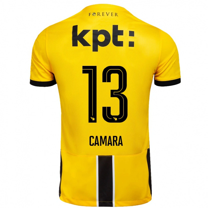 Danxen Kinder Mohamed Camara #13 Gelb Schwarz Heimtrikot Trikot 2024/25 T-Shirt