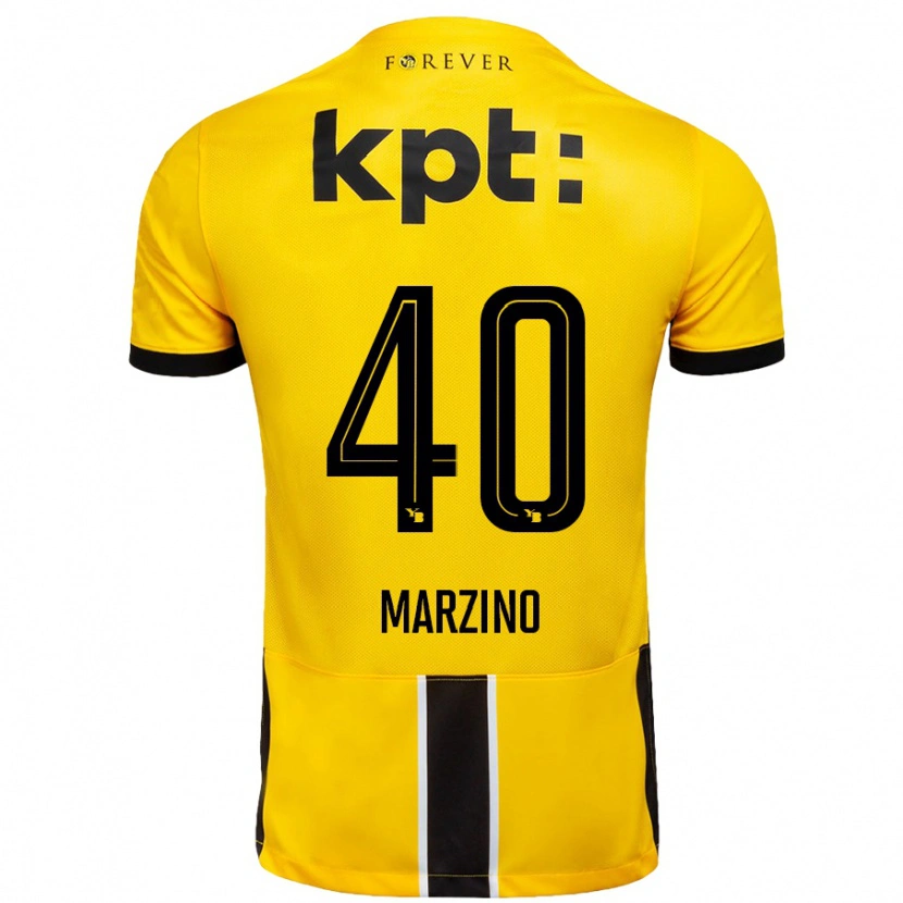 Danxen Kinder Dario Marzino #40 Gelb Schwarz Heimtrikot Trikot 2024/25 T-Shirt